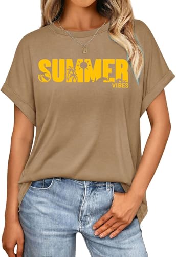 Pawate Damen Tshirt Kurzarm Oversize Bedruck Oberteile Sommer Shirts Casual Locker Tops Tunika