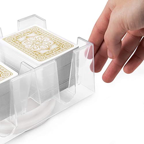 Brybelly Rotating Card Deck Tray | Standard Sized Playing Cards | Rotates in Any Direction | Clear | 6 Deck Tray - Thumbnail 2