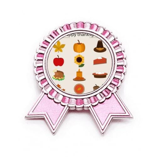 Broche rose Happy Thanksgiving Day en métal M le cadeau de saison parfait