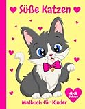  Katzen Malbuch für Kinder 4-8 Jahren: 40 Niedliche und Lustige Motive zum Ausmalen und Entspannen für Mädchen und Jungen
