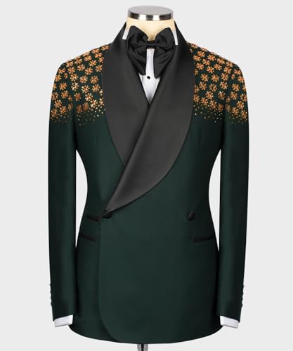 Mens Luxury Pearls Tuxedo Slim Fit Shawl Lapel Wedding Dinner Jacket Party Prom Wedding Blazer Jacket2