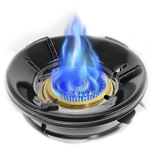 Image of GLUN Pack of 1 Gas Saver Burner Stand, Metal Black Colour Ring Jali with 4-Legs Support, Windproof & Energy-Saver Design for Indian Users