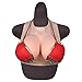 Produktbild ZLSN Silikonbrüste Crossdresser Mastektomie Drag Queen Cosplay Tops mit hohem Kragen und Silikonprothesen, Cup B bis G,Elfenbein,G Cup