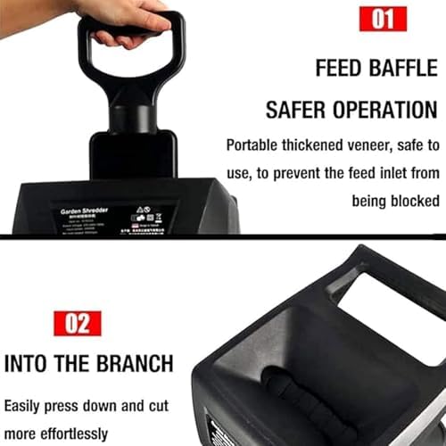 2400W Electric Wood Chipper - High-Power Garden Shredder with 50L Collection Bag, Crushes Up to 40mm Branches & Leaves, Portable with Wheels for Easy Gardening Cleanup