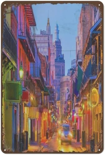 Affiche art French Quarter Nouvelle-Orléans, Enseigne rétro 6"x8"