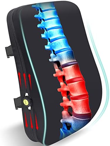 Lumbar Support Pillow for Office Chair, Adjustable Back Support Point Chair Cushion for Car Seat, Desk and Office, Thick Foam Back Support Pain Relief with Double Adjustable Straps