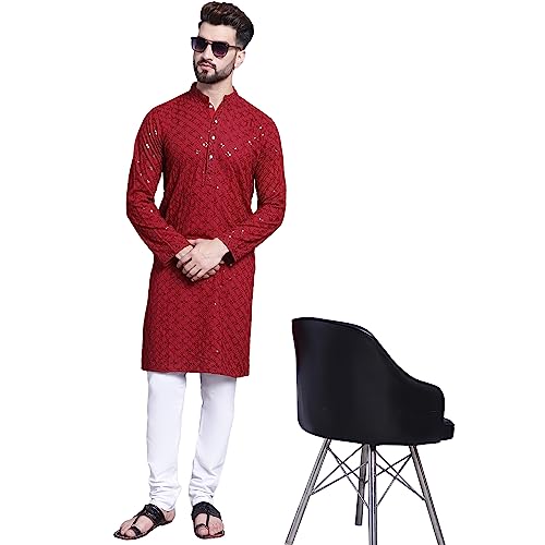 Image of SOJANYA (Since 1958 Timeless Charm: Pure Cotton Sequence Kurta for Special Occasions