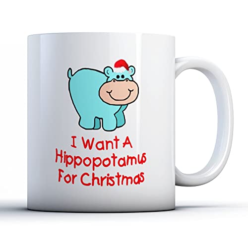 Finger prints - Hippopotamus for Christmas - Gift Mug, Ceramic, 11fl.oz.