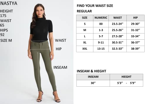 Cnros Women's Hyper Ultra Stretch Comfy Skinny Pants, Midrise Color Skinny Jeans, Capri Legging Khaki #TOP1