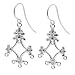 2 pcs .925 Sterling Silver Flower Chandelier Ear Wire Earwire Hook Dangle Earring Connector / Findings / Bright