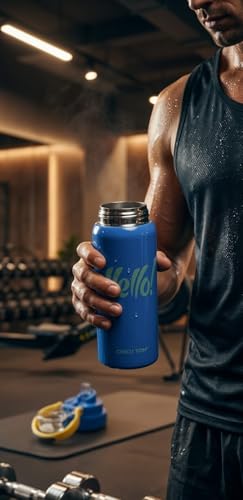 Image of Water Bottle with Straw Lid | Leakproof BPA Free Sipper Bottle for Girls and Boys | Reusable Drinking Bottle for School, Gym & Travel (600ml) (Blue)