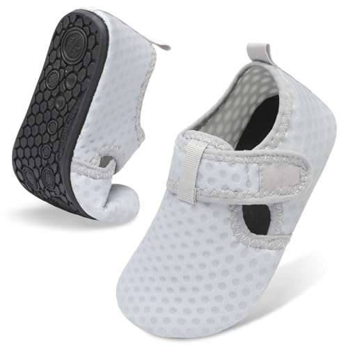 Image of LeIsfIt Kids Water Shoes Girls Boys Quick Dry Aqua Socks Breathable Swim Shoes Non-Slip Barefoot Socks for Beach Surf