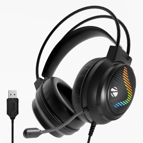 Image of Zebronics Jet 7.1 Ultra Gaming Headset, Hi-Res Audio, 7.1 Surround Sound, 50mm Neodymium Drivers, Advanced Windows Software, Flexible Mic, Multicolor LED, 2m USB Braided Cable, PC & Laptop Compatible