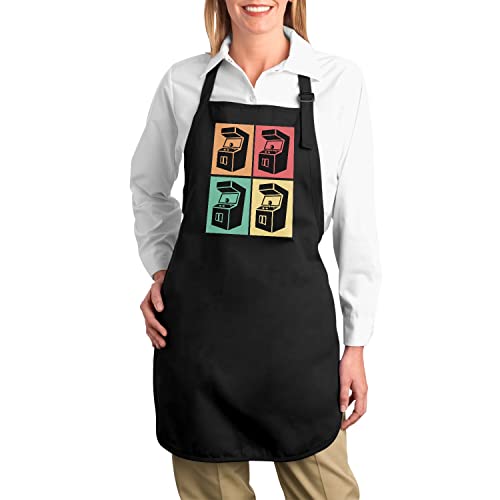Tablier de cuisine noir arcade pop art au style retro gaming - 2