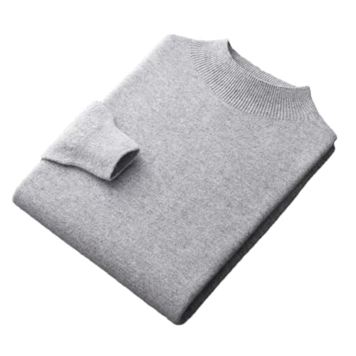 Men's Pullover Sweater Half High Collar Slim Fit Casual Solid Color Knitted Sweaters