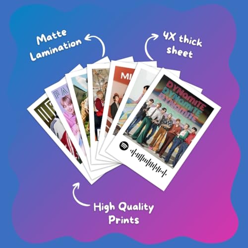 Image of Funk You Store BTS Photocards | BTS Songs Mini Poster Kit (Set of 35+) | Korean band Dynamite, Butter Songs Compact Size (8 x 6 cm) Posters for Phone Accessories, room decoration | Kpop Posters