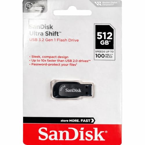 SanDisk 512GB Ultra Shift USB 3.0 Flash Drive SDCZ410-512G-G46