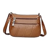Newmind Bolsa tiracolo de couro PU para mulheres, casual, bolsa de ombro, bolsa de mão, bolsa para mulheres, escritório, crossbody, Marrom