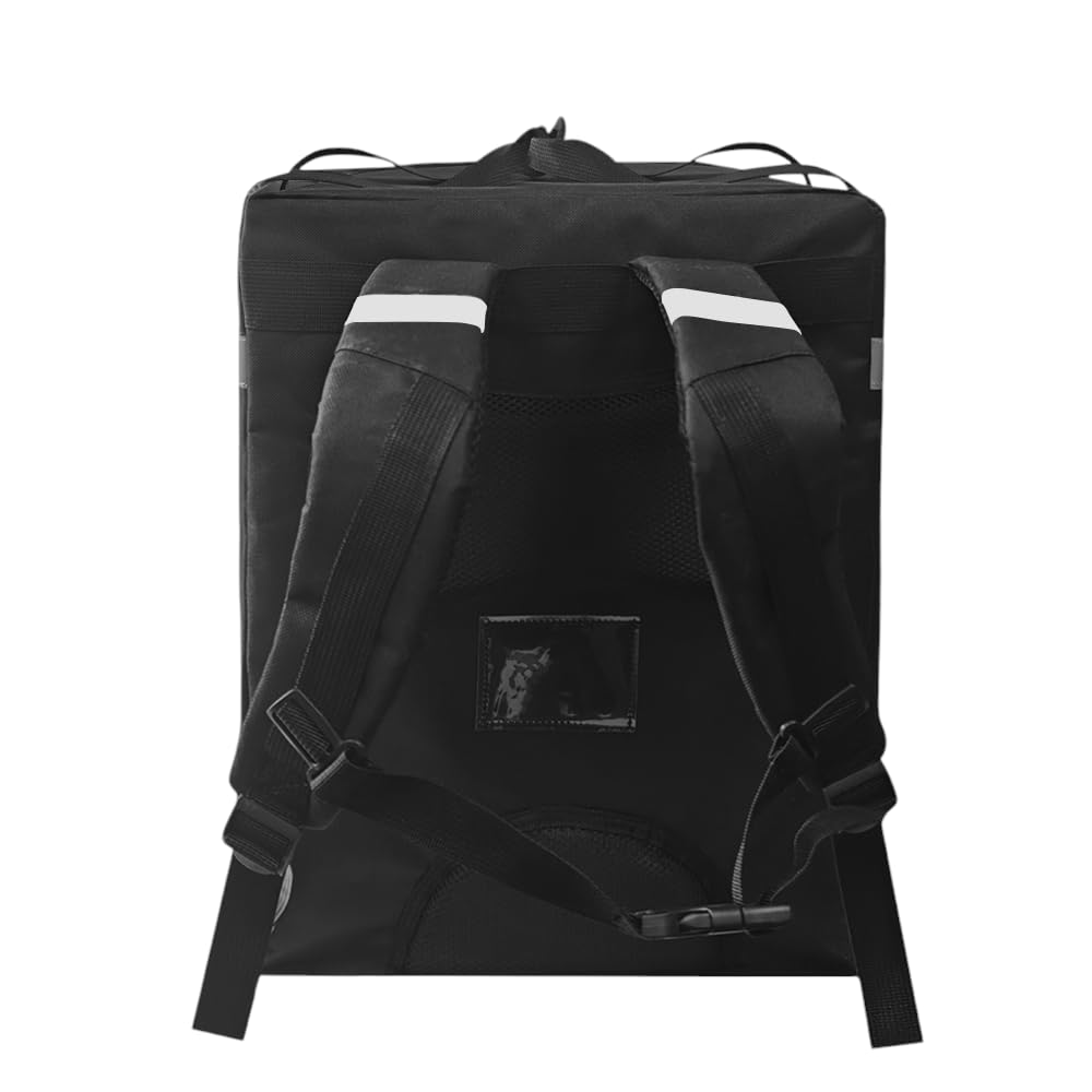Générique Sac à Dos Isotherme de Livraison, 38x38x40 cm, Étanche, avec Bande Réfléchissante, Noir