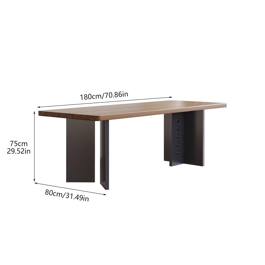 Biurko narożne, duże meble biurowe z czystego litego drewna, długi stół do salonu i pracy w akademiku, nadaje się do gabinetu, stołu komputerowego (180 x 80 x 75 cm)