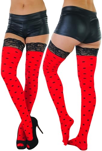 Image of ToBeInStyle Women's Fun Rainbow Harlequin Polka Dot Acrylic Socks