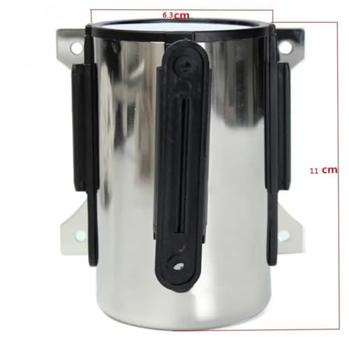Barrière de ruban rétractable murale noire en acier inoxydable 3m
