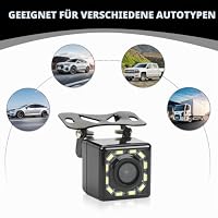 Rückfahrkamera Set 12V, IP68 Wasserdicht Auto Rückfahrkameras 170° Weitwinkel, Klare Nachtsicht Backup Kamera mit 12 LED für Wohnmobil Trucks Bus Pickup Trailer, 6m Kabel – Ansicht 6