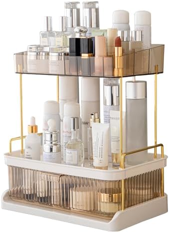 Amazon.com: YCIA&DONE 2 Tiers Bathroom Counter Organizer with Drawer ...