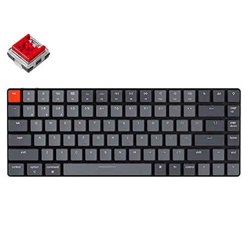 Image of Keychron K3 Version 2, 75% Layout 84 Keys Ultra-Slim Wireless Bluetooth /USB Wired Mechanical Keyboard with RGB Backlit, Hot-Swappable Low-Profile Keychron Optical Red Switch for Mac Windows