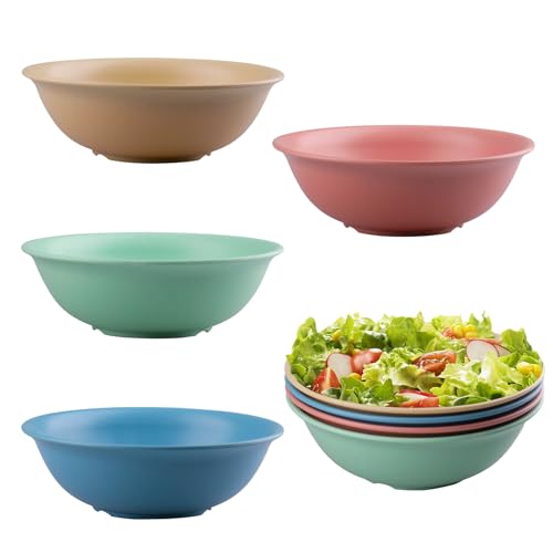 wocpvm 8 Pièces Bols de Céréales Grand Bol Petit Dejeuner Incassable et Léger bol plastique Reutilisable Bols de Soupe pour le Riz, les Salades, les...