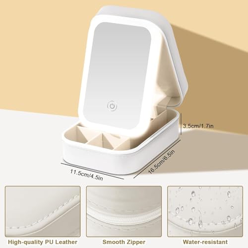 Bolsa de Maquillaje con Espejo LED y Luz Ajustable miniatura 2