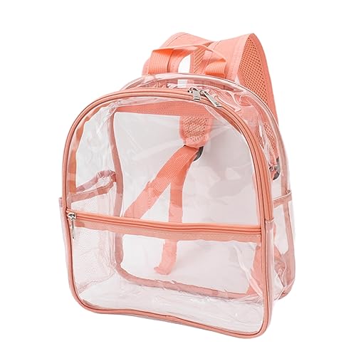 Mochila de PVC, Mochila de PVC Transparente, Diseño de Cremallera Transparente Portátil para el Trabajo (PINK)