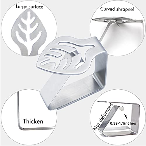 Alinwu Tablecloth Clips For Outdoor Dining Table 8 Pcs Picnic Tables Clips Thickened Strong Stainless Steel,Table Cloth Clips Holders Ideal For Outdoor And Indoor,Home,Kitchen,Restaurant,Party(Leaf) #TOP2