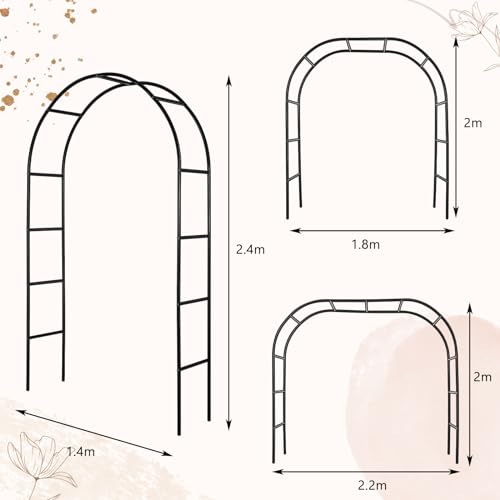 image for Gisafai 3 Pcs Metal Garden Arch Trellis Wedding Arches Pergola Arbor 7