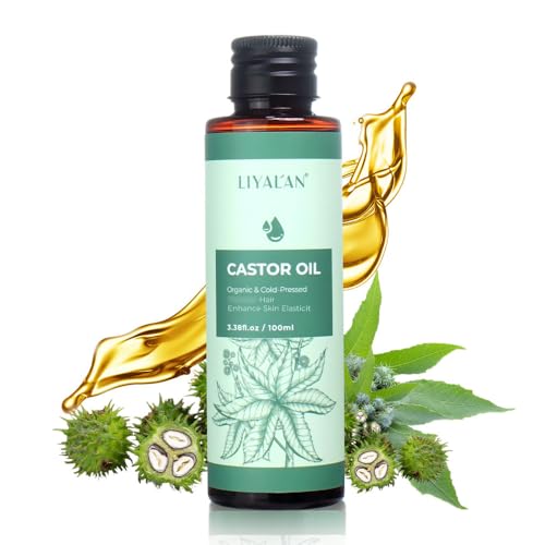 Aceite De Ricino Natural 100% Puro Orgánico Prensado En Frío, Prensado En Frío, Sin Refinar Para Cabello, Cara, Aceite Portador De Masaje Corporal, Cuidado De La Piel (1Pc)