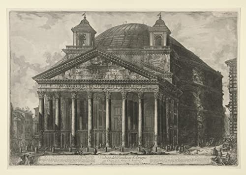 Peinture poster affiche décorative art mural Pantheon Piranesi 60x90cm tableau salon noir et blanc