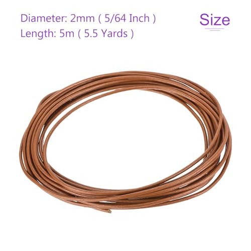 Cordón de cuero de 2mm maleable para evitar nudos difíciles en pulseras y colgantes 4