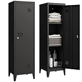 STEEHOOM Metal Locker Office Home Storage Cabinet with Doors and Shelves File Cabinet Organizer Coat