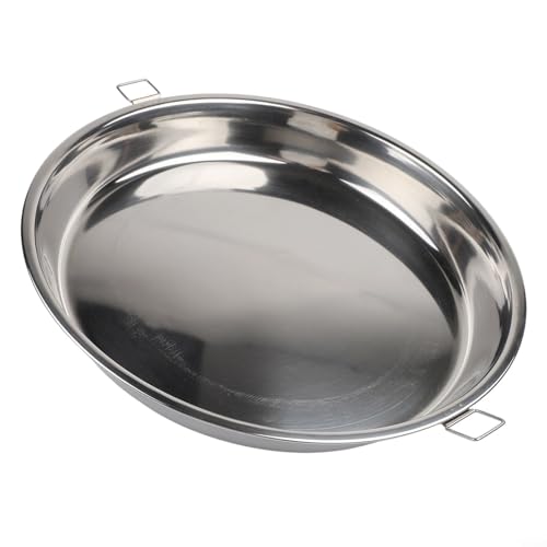 Padella per pizza e grill in acciaio inox sicura in forno con manico per sostenere un facile trasporto e resistenza al calore (30 cm)