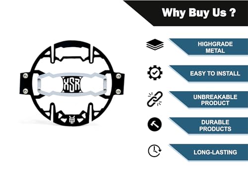 Image of Headlight Protector Grill for XSR 155, Rust-Resistant, Easy Installation, Headlight Guard Jaali Grey Batch with Branded Design Compatible For Yamaha XSR 155