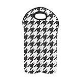 ✓USE Flaschentasche Black White Hounds Zahn Weintragebeutel Doppelflaschenträger Weingeschenktüten 2 Flaschen Dicker Neopren Weinflaschenhalter hält Flaschen geschützt