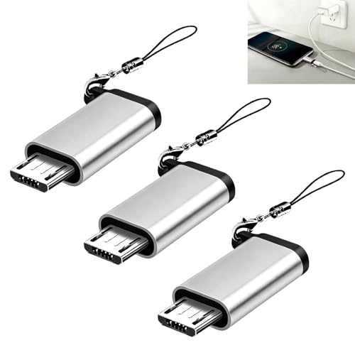 3 Piezas Adaptador USB C a Micro USB, USB C hembra a Micro USB macho Convertidor Bidireccional para iPhone 16/15 Pro Max MacBook Air iPad Samsung Galaxy Huawei Carga Rápida Transferencia Datos Estable