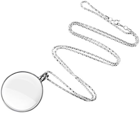 Magnifying Glass Necklace Pendant 5X Necklace Magnifier Chain Monocle Magnifier Pendant Necklace Magnifying Glass Pocket Magnifying Glass Lens Magnifier Jewellers Loupe Magnifier Glasses Long Necklace