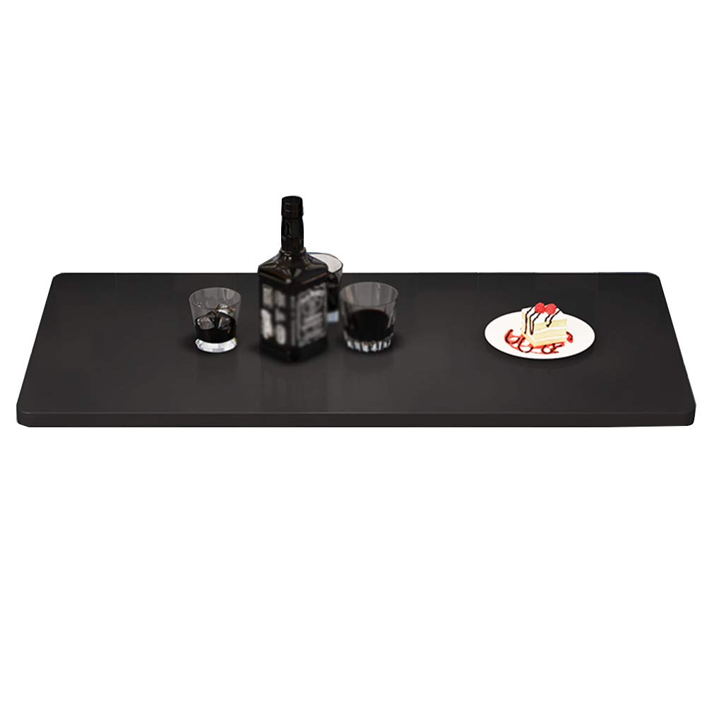 Table à manger pliante murale en bois noir 100x40 cm