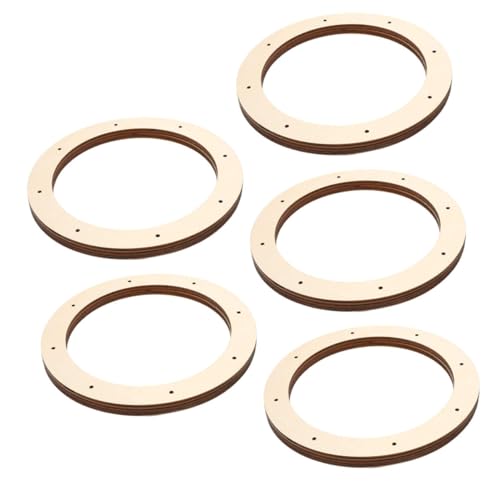 Didiseaon 5pcs Wooden Wreath Frame Round Floral for Holiday Decor Crafting Supplies for Christmas Year and Valentine Day Celebrations