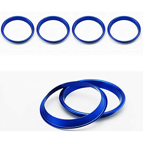 NewTH 4pcs Aluminum Alloy Air Condition Air Vent Outlet Ring Cover Trim Decoration Sticker For AUDI A3 S3 2013-2016/Q2 2017, Car-styling (BLUE, 65MM) Cover