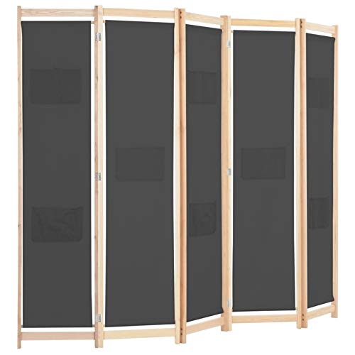 Bassette 5-Panel de la Pantalla de Panel Plegable Tabique móvil Dormitorio Oficina Tela