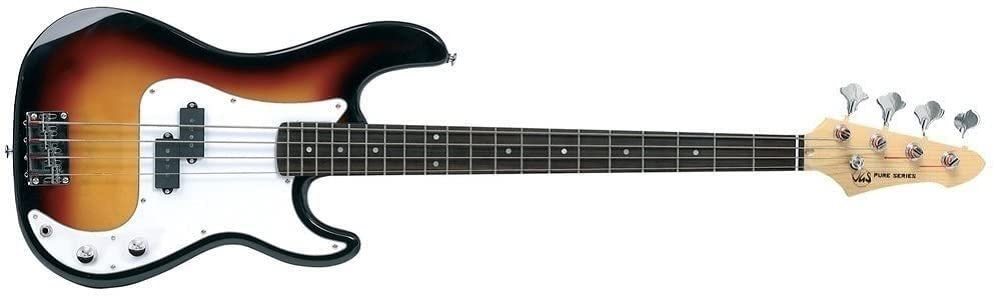 GEWA bajo eléctrico, RCB-100 sunburst, Cuerpo de madera de tilo macizo, Mástil de arce, Diapasón de madera de pakka, herrajes cromados