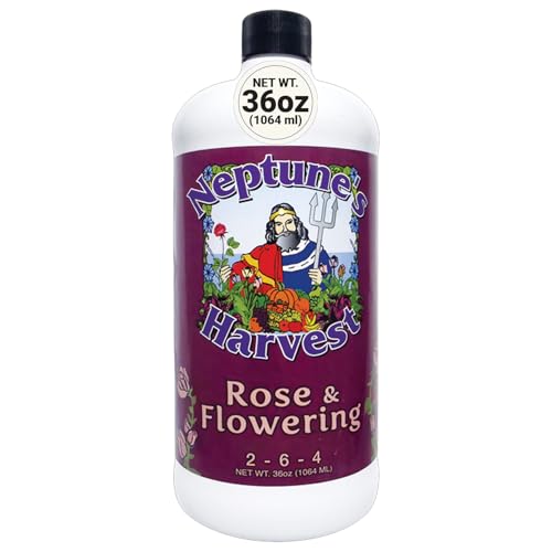 Neptune's Harvest Rose & Flowering Fertilizer (2-6-4) - 36oz Bottle - Organic Liquid Food for...