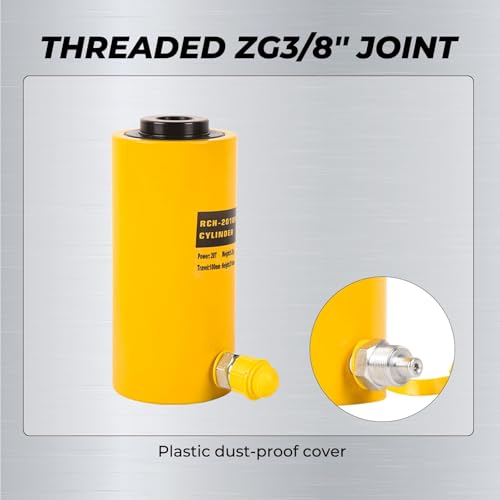 Image of 20T Hollow Single Acting Hydraulic Ram Cylinder Jack 4 inch Stroke Lifting Cylinder RCH-20100 Heavy Duty Power Jack for Shipbuilding, Machinery and Industry